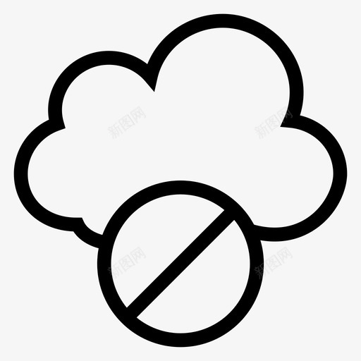 云停止阻止取消图标svg_新图网 https://ixintu.com 云停止 云计算线图标 取消 天气 阻止