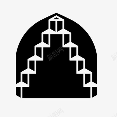 伊斯兰图案阿拉伯花纹清真寺图标图标