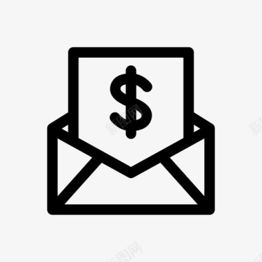 付款信帐单商业电子邮件图标图标
