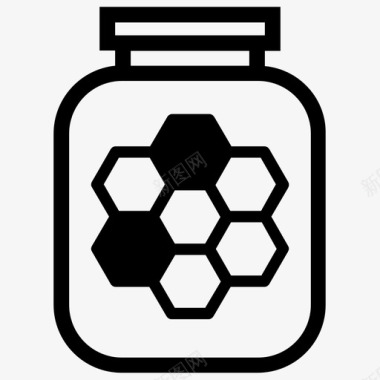 蜂蜜罐蜜蜂容器图标图标