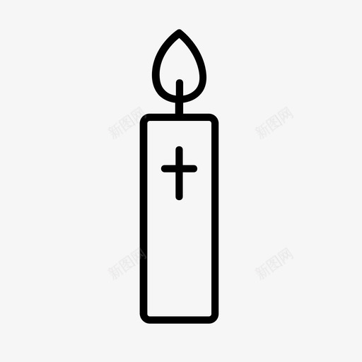 蜡烛洗礼复活节图标svg_新图网 https://ixintu.com 复活节 弥撒 洗礼 蜡烛