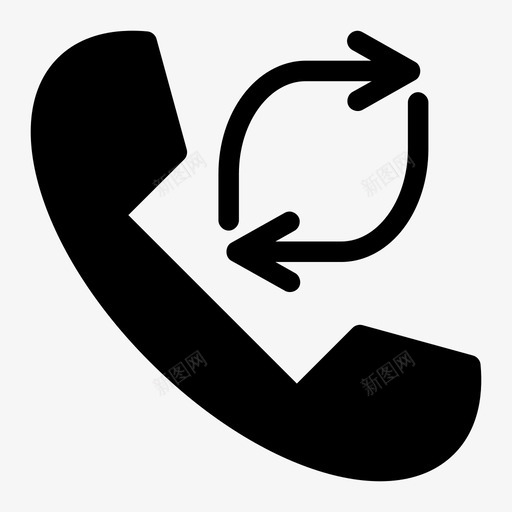 重拨回拨通信图标svg_新图网 https://ixintu.com 召回 回拨 电话 通信 重拨
