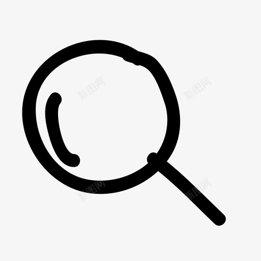 搜索绘制查找图标svg_新图网 https://ixintu.com 搜索 放大镜 查找 素描 绘制