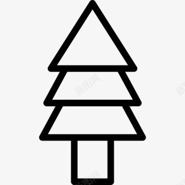 圣诞树形状圣诞节轮廓图标图标