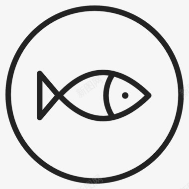 鱼过敏原健康图标图标