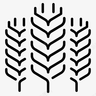 小麦谷类农作物图标图标