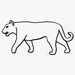 食肉动物猫美洲狮大型食肉动物图标高清图片