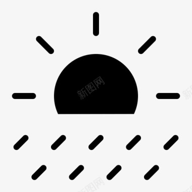 白天下雨下雨太阳图标图标