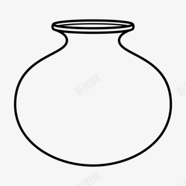 陶罐粘土印度图标图标