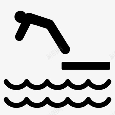 潜水救生员游泳池图标图标