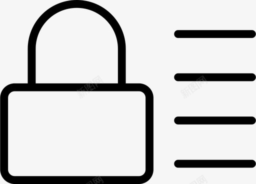 安全列表锁图标svg_新图网 https://ixintu.com 列表 安全 密码 用户界面 锁
