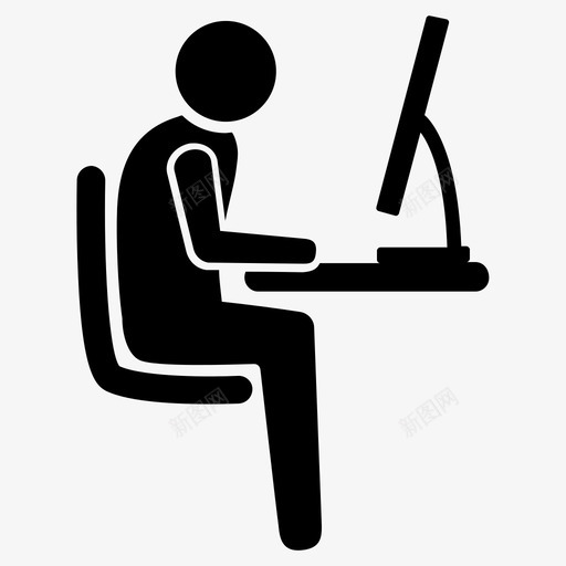 工作计算机办公桌图标svg_新图网 https://ixintu.com 办公室 办公桌 员工 工作 工作站 计算机