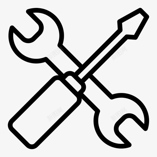 工具维修螺丝刀图标svg_新图网 https://ixintu.com 工具 手动工具 扳手 维修 螺丝刀