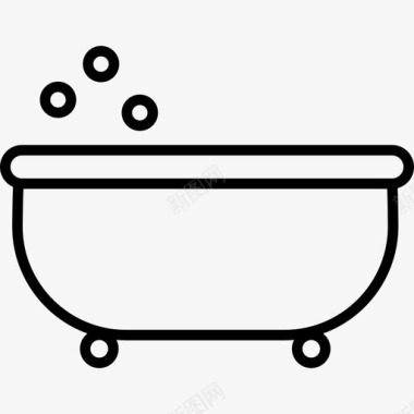 浴缸轮廓工具和用具图标酒店图标