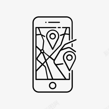 全球定位位置地图图标图标