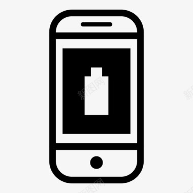 智能手机电池已满智能手机为黑色图标图标