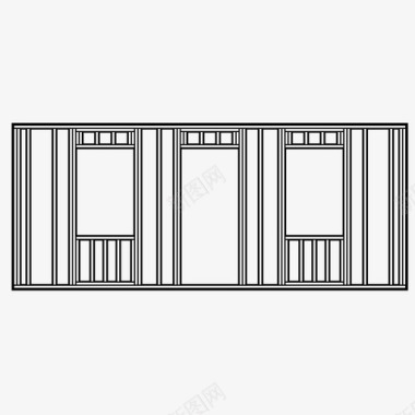 框架建筑木工图标图标