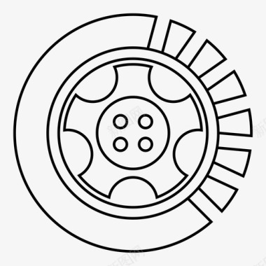 轮胎汽车轮辋图标图标