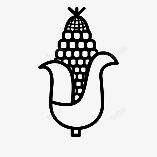 玉米食物水果图标svg_新图网 https://ixintu.com 水果 玉米 食品饮料 食物