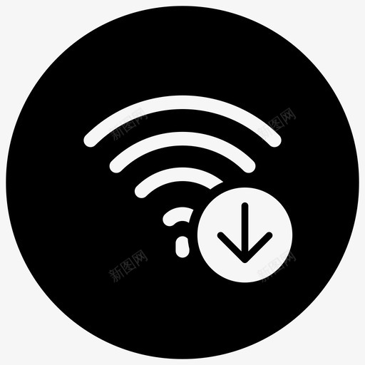 wifi向下箭头图标svg_新图网 https://ixintu.com 下载wifi 向下箭头