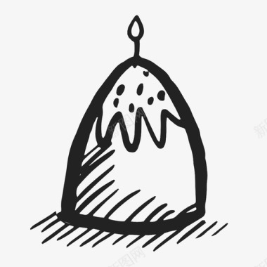 复活节蛋糕蜡烛庆典图标图标