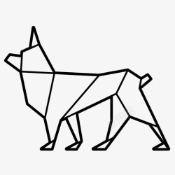 矢量折纸动物狗动物折叠图标高清图片