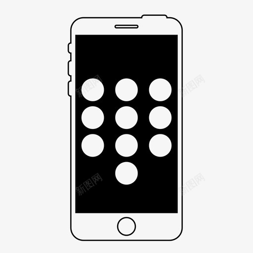 手机应用程序拨号板iphone图标svg_新图网 https://ixintu.com iphone 手机应用程序 拨号板 移动 移动线框
