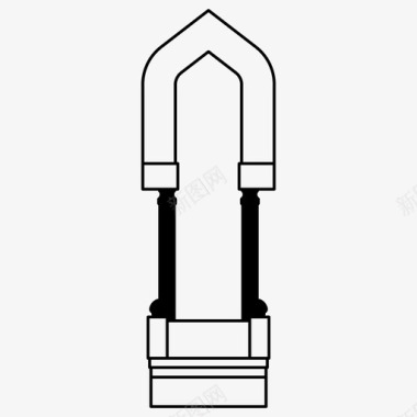 伊斯兰图案拱门建筑图标图标