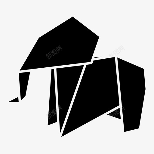 大象动物折叠图标svg_新图网 https://ixintu.com 几何设计 动物 大象 折叠 折纸 折纸动物 纸
