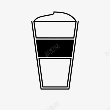 咖啡泡沫玻璃杯图标图标
