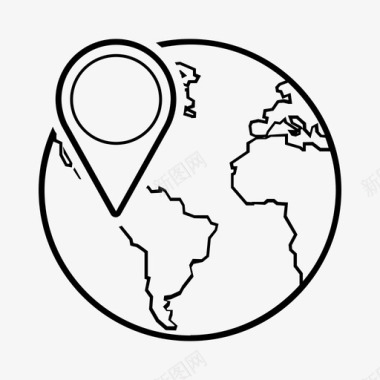 世界地球仪gps图标图标