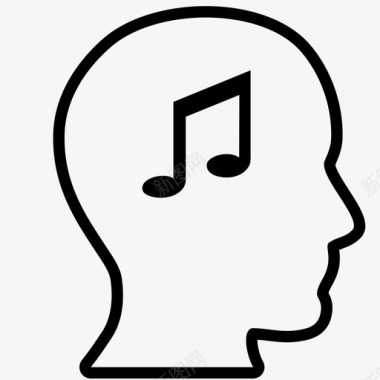 音乐思维头脑音符图标图标