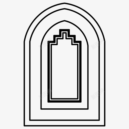 窗户伊斯兰清真寺图标svg_新图网 https://ixintu.com 伊斯兰 图案 开口 斋月 清真寺 窗户