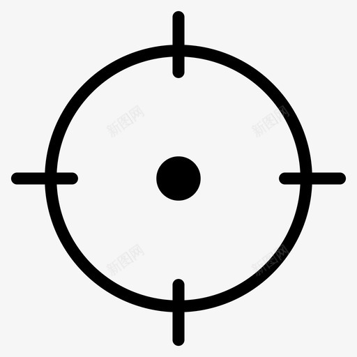 十字准线瞄准圆圈图标svg_新图网 https://ixintu.com 十字准线 圆圈 点 物镜 目标 瞄准