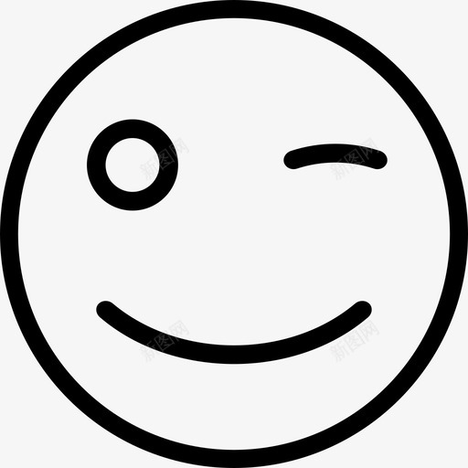 眨眼表情符号眨眼笑脸表情符号图标svg_新图网 https://ixintu.com 眨眼笑脸 眨眼表情符号 表情符号