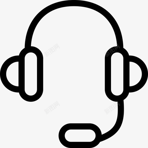 耳机客户服务帮助图标svg_新图网 https://ixintu.com sharpicons24px网格1px笔划 客户服务 帮助 支持 耳机 麦克风