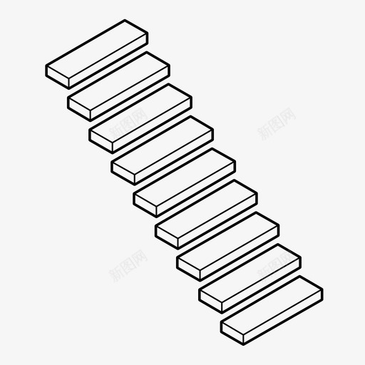 木楼梯上升飞梯图标svg_新图网 https://ixintu.com 上升 木楼梯 梯子 走上去 飞梯