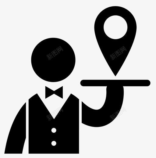 位置传送地图请求图标svg_新图网 https://ixintu.com 位置传送 地图 服务 服务员 请求