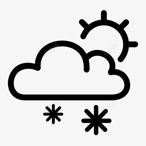 阵雪天气预报图标svg_新图网 https://ixintu.com 天气预报 阵雪