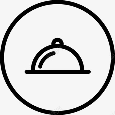 服务托盘晚餐餐厅图标图标