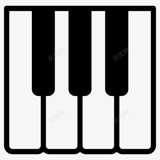 钢琴键键盘图标svg_新图网 https://ixintu.com 演奏 钢琴 键 键盘 音乐