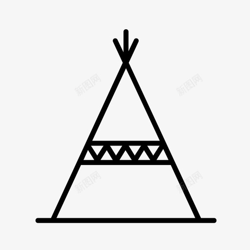 提比人印第安人土著人图标svg_新图网 https://ixintu.com 印第安人 土著人 帐篷 提比人 西部荒野