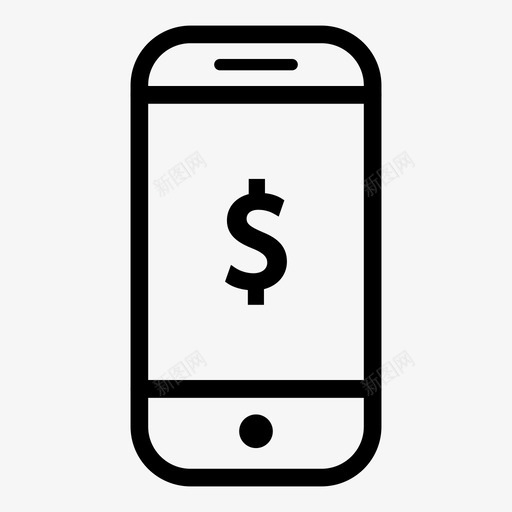 智能手机的钱图标svg_新图网 https://ixintu.com 智能手机的钱