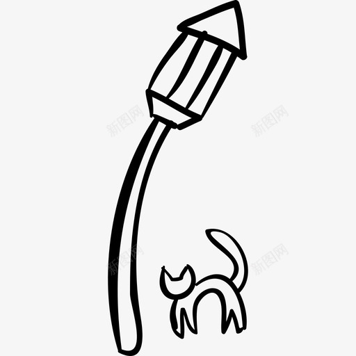 猫和灯万圣节万圣节手绘图标svg_新图网 https://ixintu.com 万圣节 万圣节手绘 猫和灯