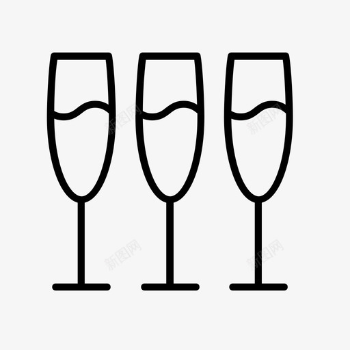饮料庆祝香槟图标svg_新图网 https://ixintu.com 庆祝 派对 长笛 饮料 香槟