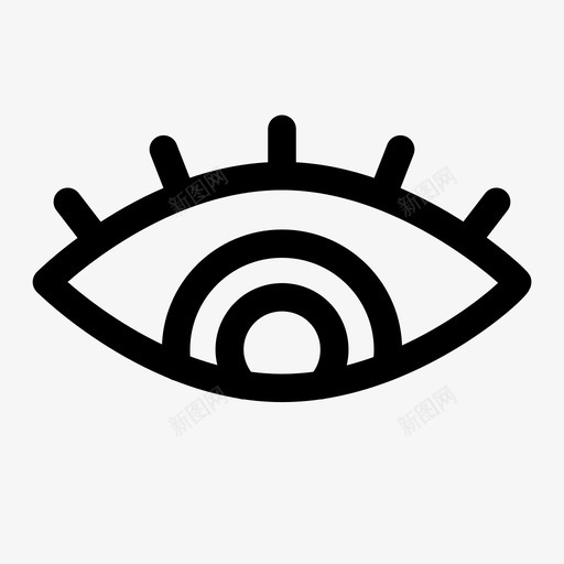 向下看眼睛光学图标svg_新图网 https://ixintu.com 光学 向下看 眼睛 视觉 视野
