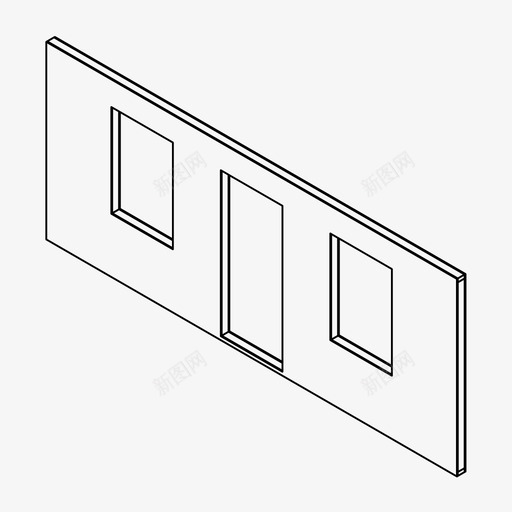 开口建筑组成建筑图标svg_新图网 https://ixintu.com 墙体结构 建筑 建筑组成 开口 门窗