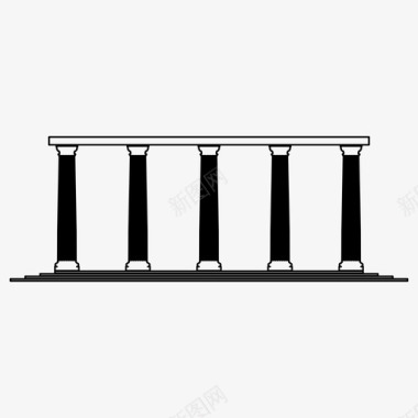 柱建筑历史图标图标