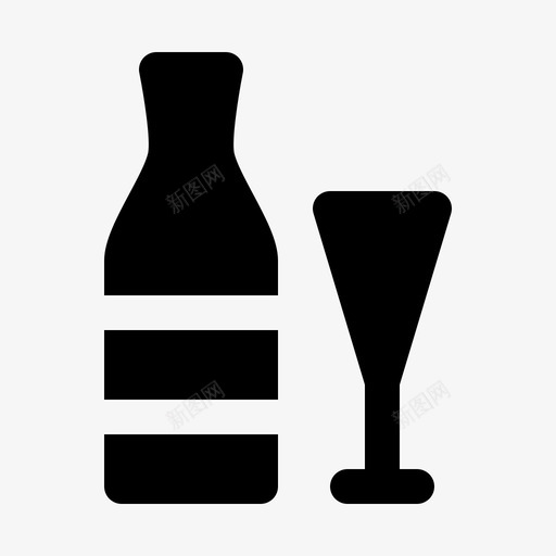 卡瓦酒瓶子图标svg_新图网 https://ixintu.com 卡瓦 杂项 玻璃杯 瓶子 葡萄酒 酒 饮料