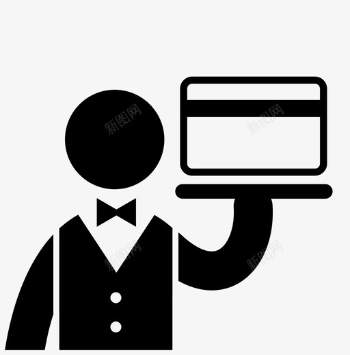 送卡信用卡请求图标svg_新图网 https://ixintu.com 信用卡 服务 服务员 请求 送卡